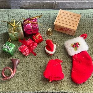 Festive Christmas Decor Set with Stocking and Gifts